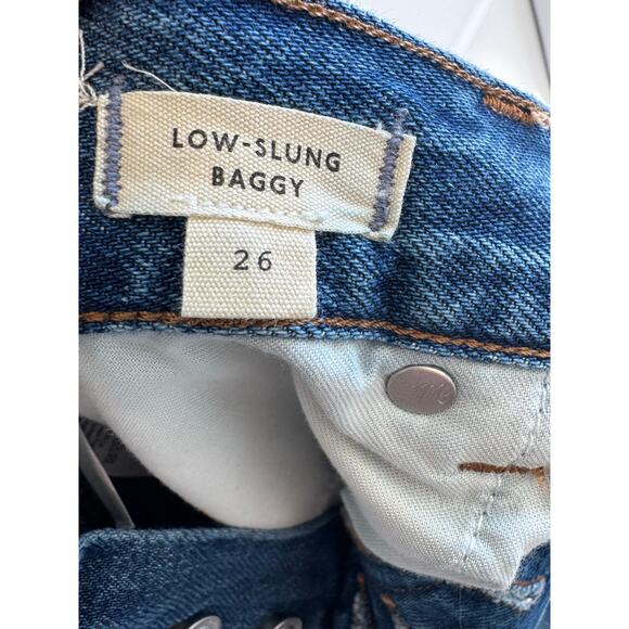 Madewell Lo Slung Baggy Jeans With Black Tuxedo Stripe Sz 26 - Picture 8 of 11